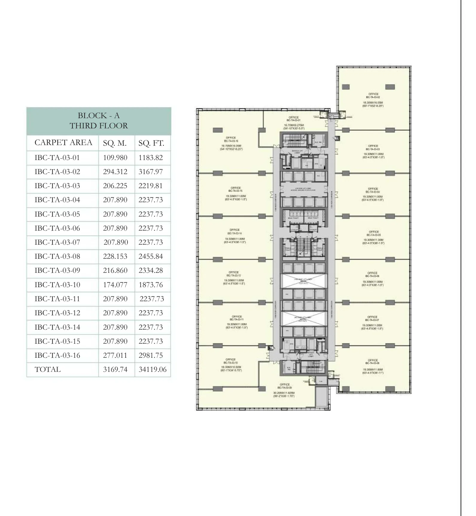 Typical Office Floor · Low Zone floor plan
