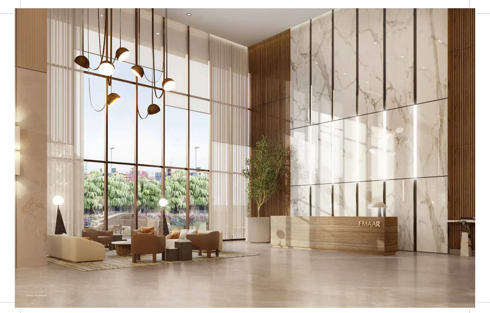 Grand double-height reception lobby · Artist's Impression