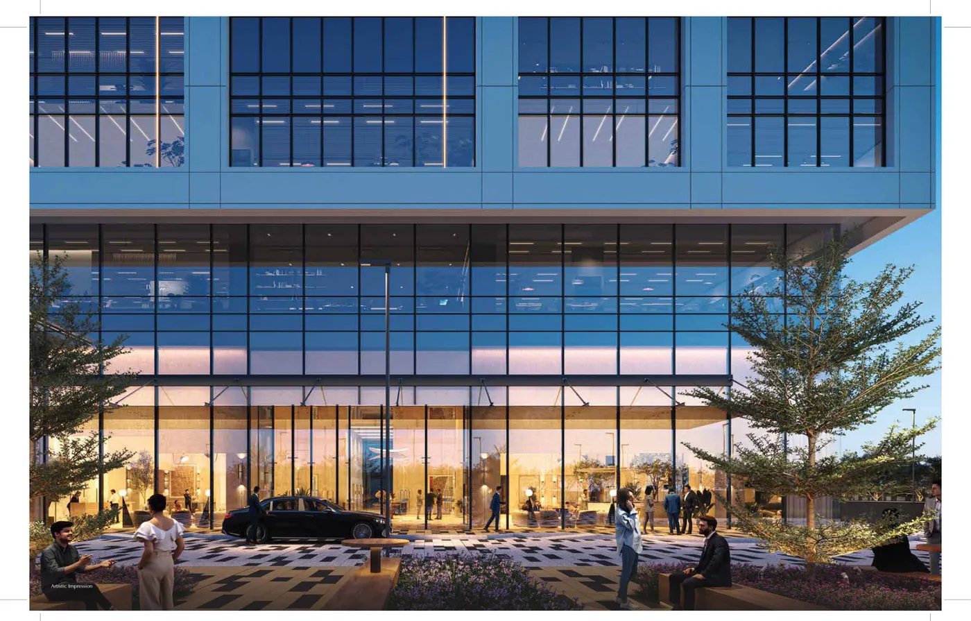 Arrival & drop-off at dusk · Artist's Impression