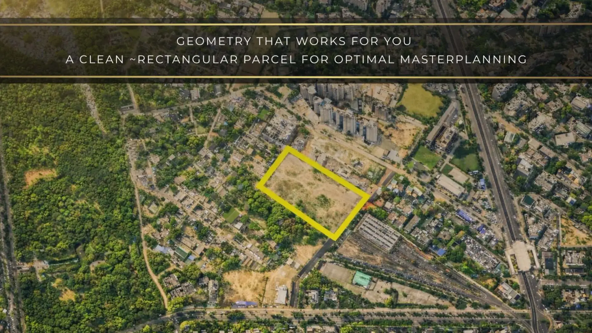 A clean rectangular 7.413-acre parcel — Golf Course Road, Sector 53