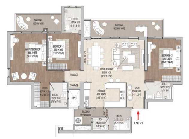 3.5 BHK Floor Plan