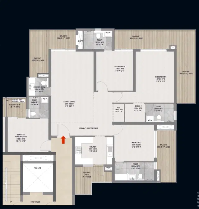 3.5 BHK Floor Plan