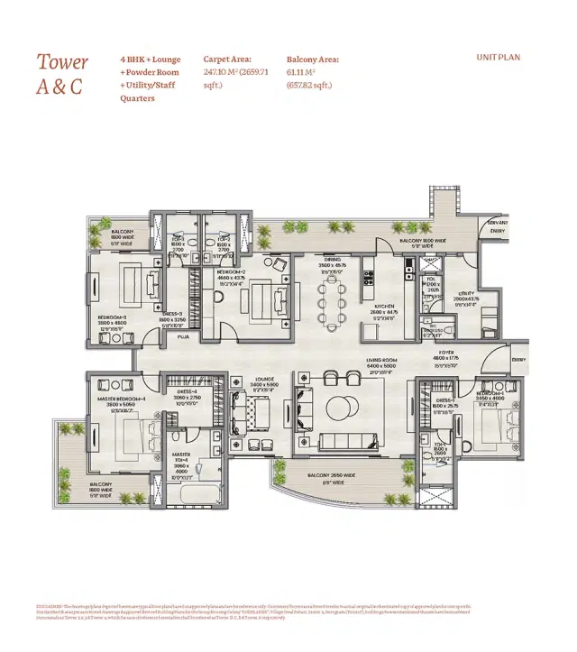 3.5 BHK Floor Plan