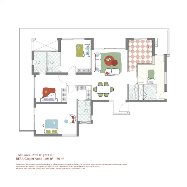 3.5 BHK Floor Plan
