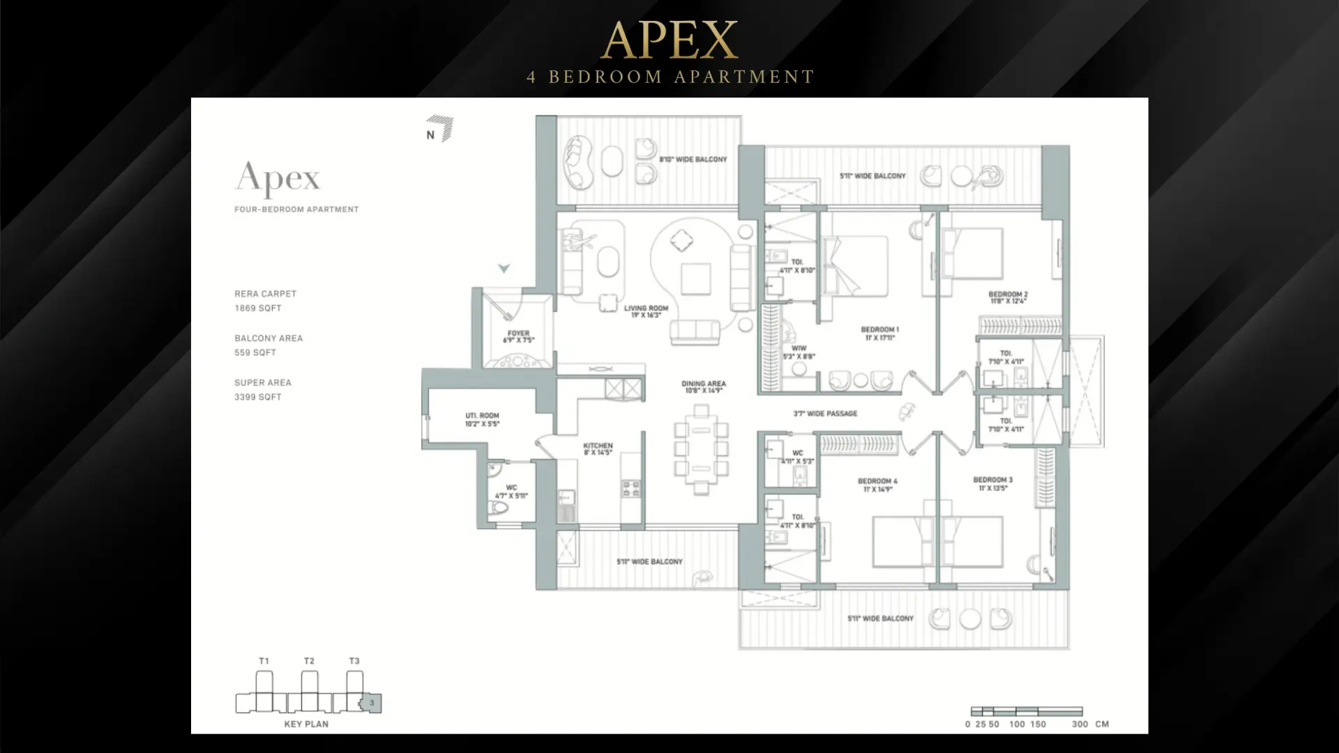 4 BHK · Plan B floor plan
