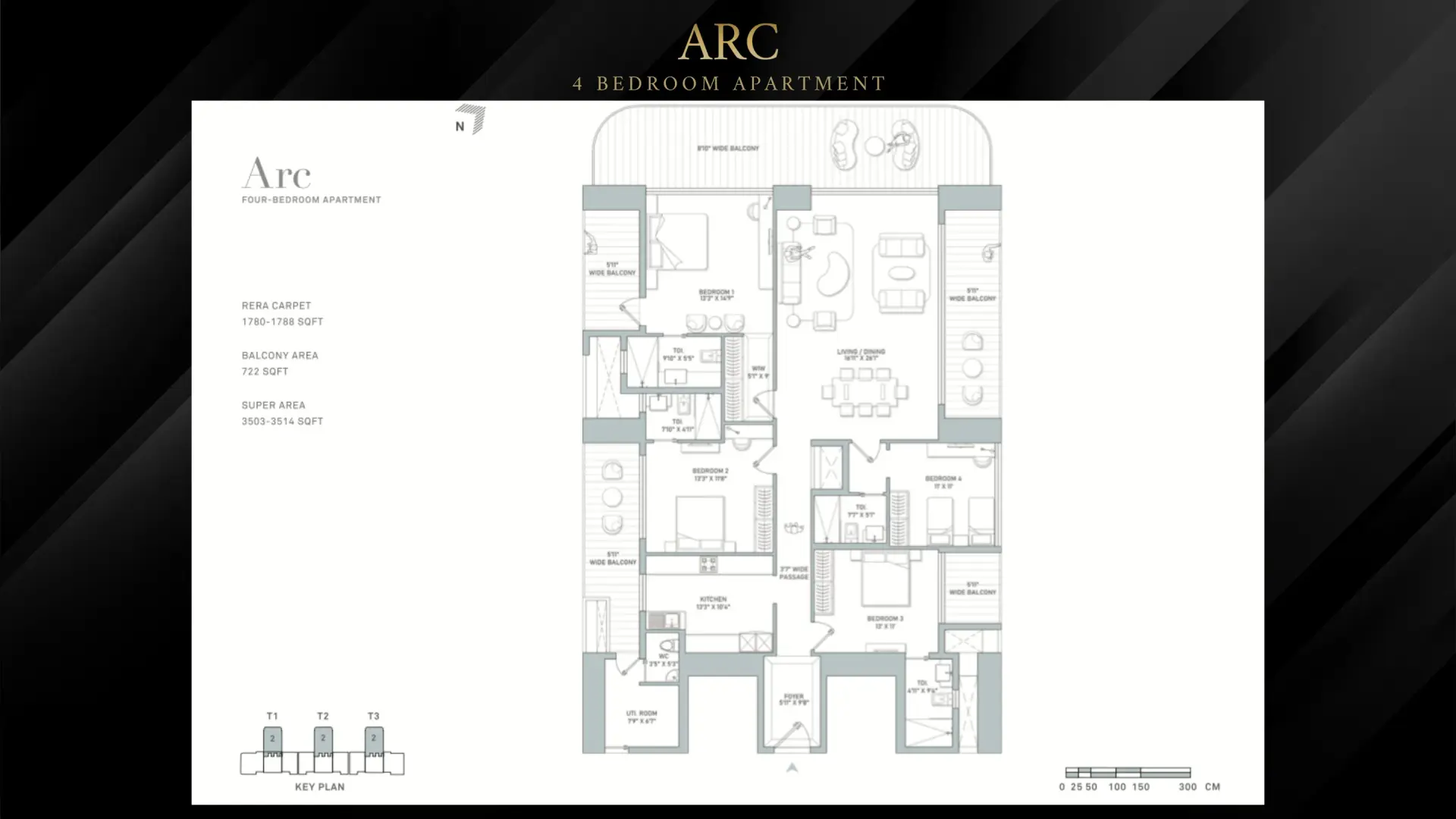 4 BHK · Plan C floor plan